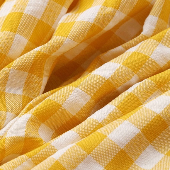 Sweetheart Neckline Gingham Ruffle Playsuit yellow size Xsmall - Picture 2 of 5